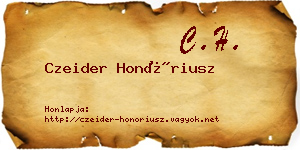 Czeider Honóriusz névjegykártya